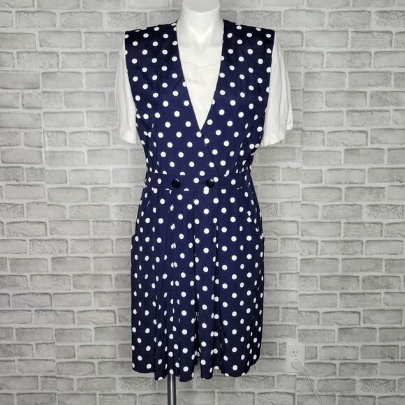 Vintage R.J. Stevens 80s Polka Dot Romper, size 10 - Picture 1 of 7